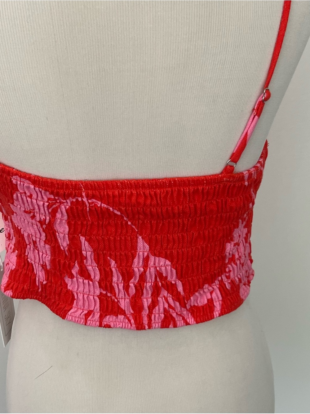 Sienna Sky Red & Pink Floral Cropped Cami with Wide Leg Pants Matching Set - Picture 5 of 13